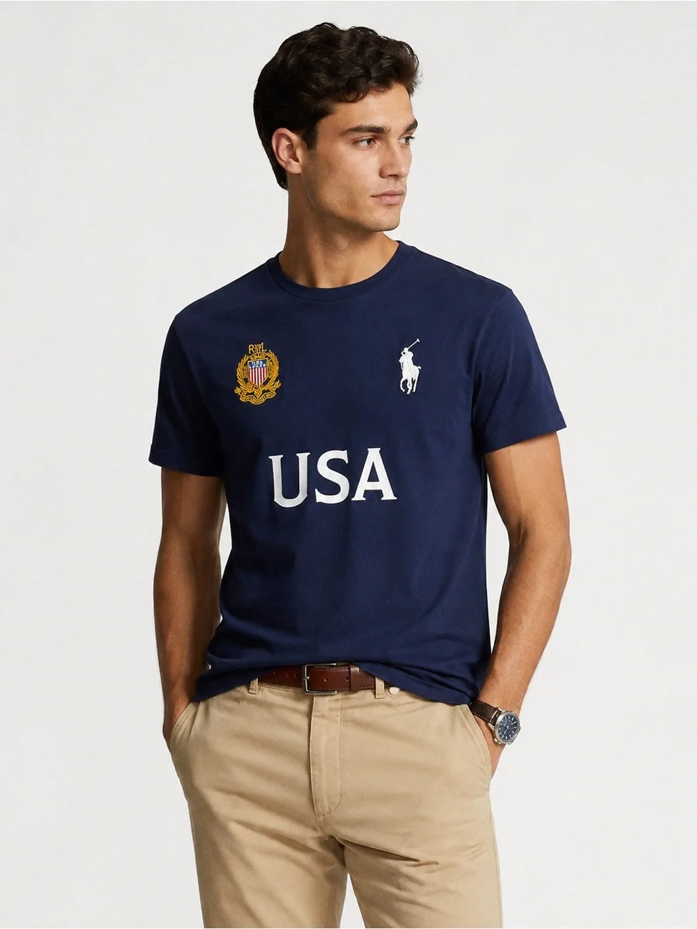 Polo Ralph Lauren USA 26 Navy Classic Fit Graphic T-Shirt Men’s Large NWT